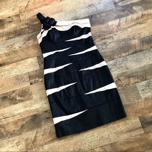 Scarlett Nite Black Striped Cocktail Dress Size 6
